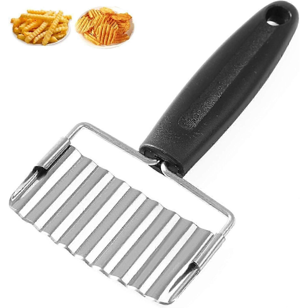 Stainless Steel Wavy Potato Cutter, Kitchen Utensil for French Fries, Vegetables, Fruits, Potatoes