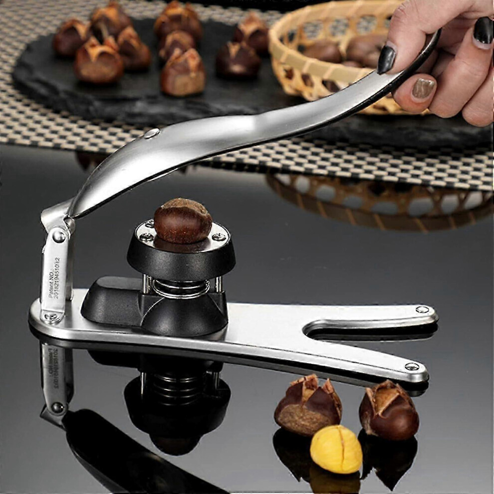 Chestnut Opener Chestnut Cutter Stainless Steel Chestnut Tongs Quick Chestnut Skin Remover Ergonomic Design Multifunctional Nutcracker Sheller