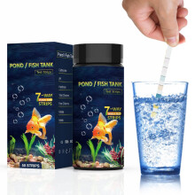 Aquarium Test Kit pH Test Strips, Alkalinity And Chlorine, Carbonate Hardness Testing For Fish Tanks, Ponds, Pools