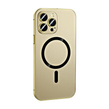 (gold, For iPhone 12) Alloy Aluminum Metal Mag Safe Magnetic Case for 16 15 14 13 12 Pro Max, Ultra Thin Phone Case Full Coverage Lens Protective Wireless