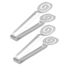 Set of 2 tea bag tongs, salad tongs, mini appetizer tongs, stainless steel serving tongs