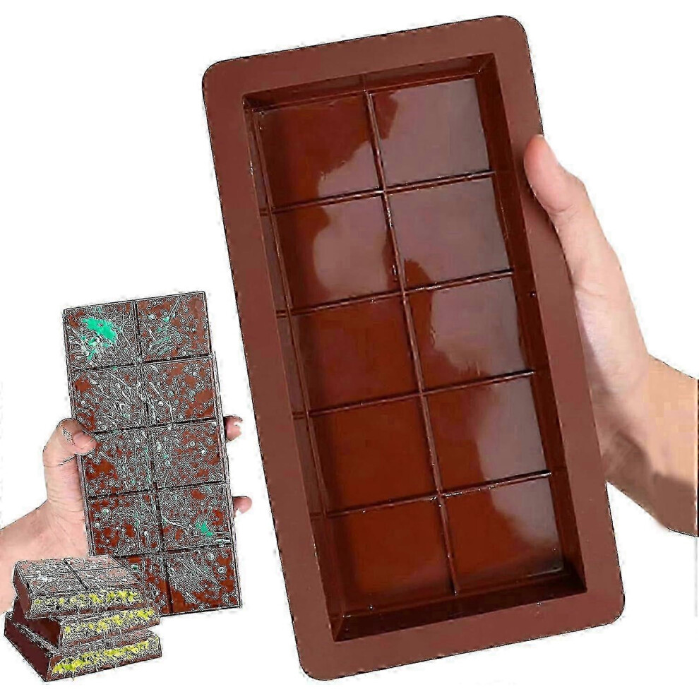(2 Pcs) Chocolate Mold Silicone Chocolate Mold, 1 Pack Silicone Molds, Deep Chocolate Mold, Chocolate Bar Mold for Chocolate, Chocolate, Swe