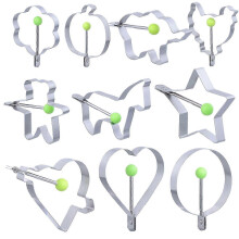 10 Pcs Stainless Steel Heart Shaped Omelette Egg Rings Molds