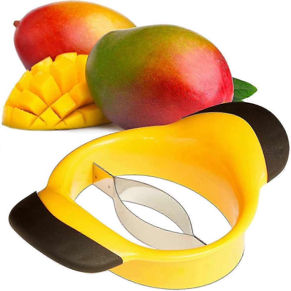 Mango Cutter, Split and Pitted, Non-Slip Handle, Stainless Steel Blade, Fruit Slicer, Black-Yellow Note: The data are all manual measurements, please-image-OPC-PKSHR8R-NEW