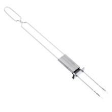 1Pc Stainless Steel Bbq Skewer Double-Prong Barbecue Fork Silver