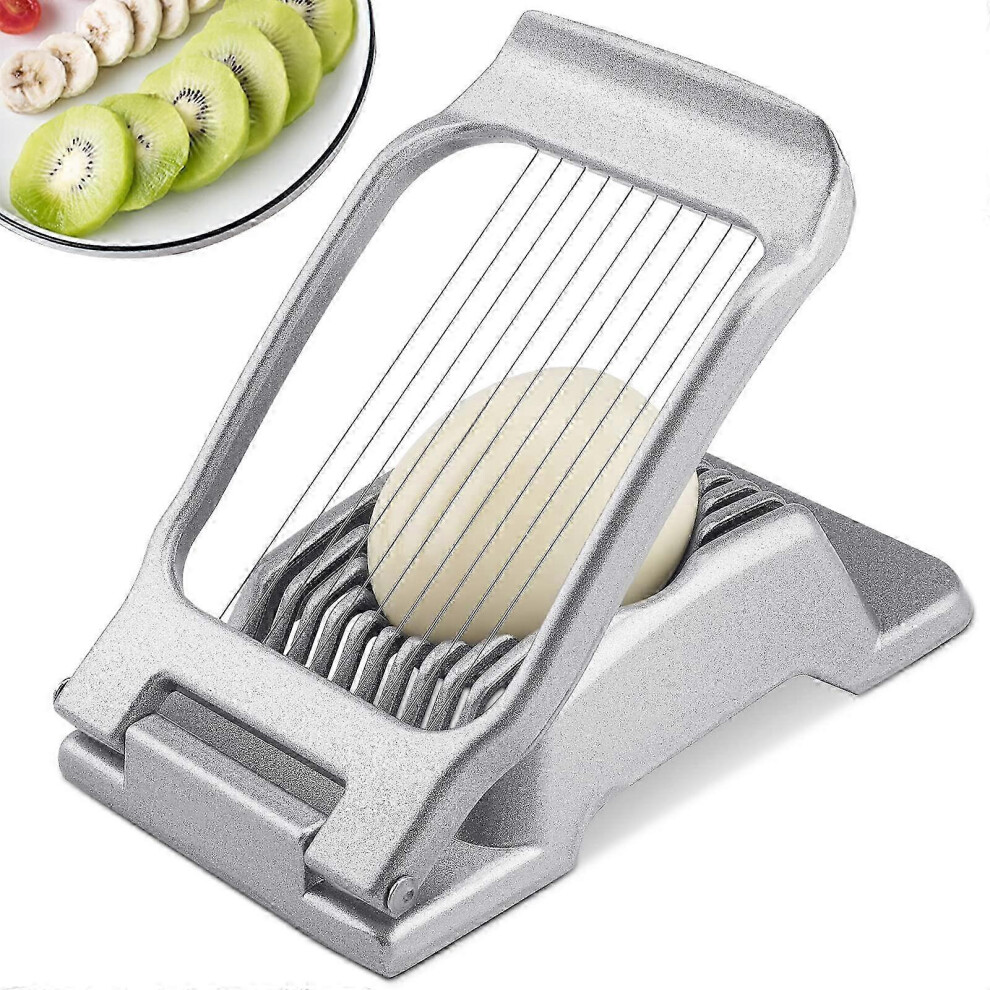 Heavy Duty Aluminum Egg Slicer for Eggs, Strawberries, Mushrooms, Berries, Stainless Steel Wire