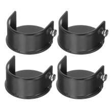 4 Pcs Curtain Rod Holder For Room Closet Brackets Heavy Duty Black