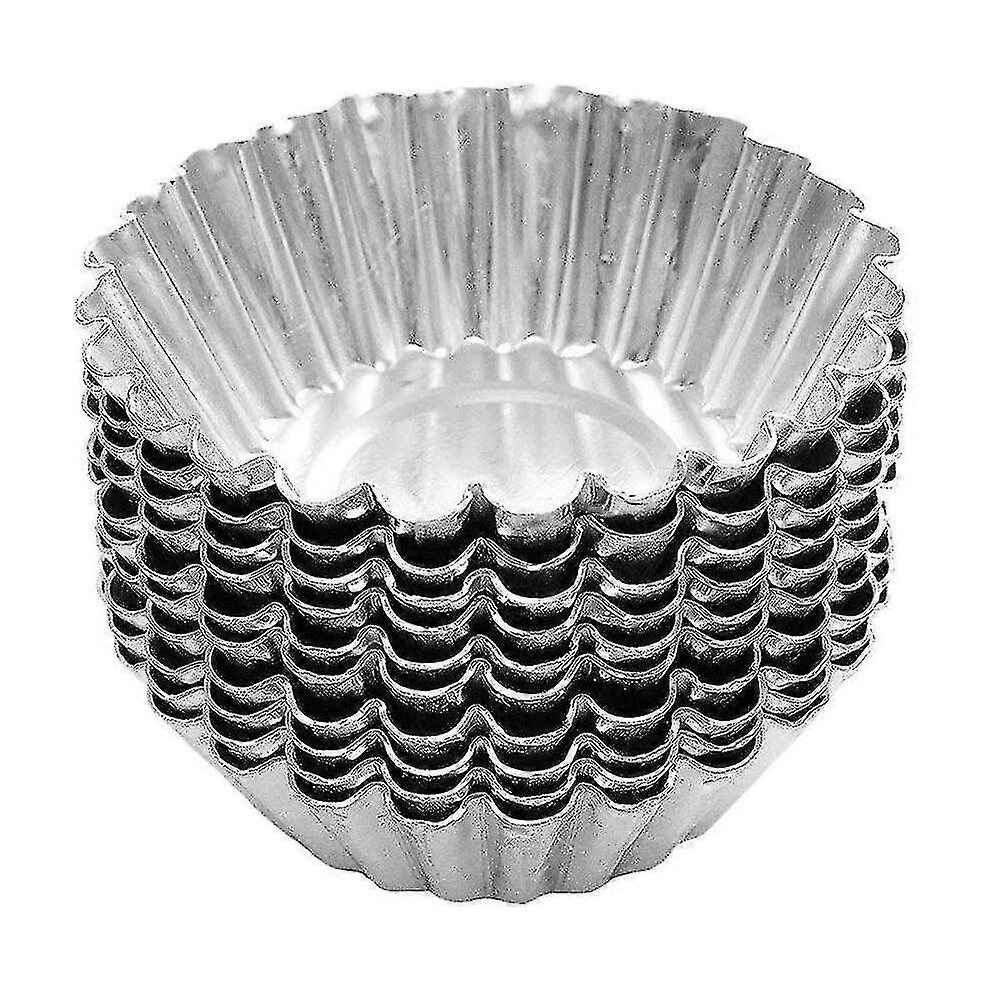 50 Pcs Aluminum Egg Tart Mold Lined Cupcake Cake Cookie Baking Pan