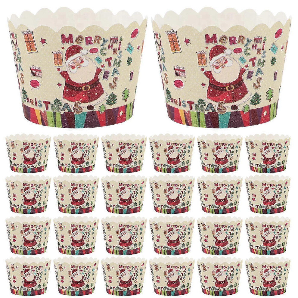 100pcs Christmas Gift Wrap Muffin Cases for Cupcakes, Puddings, Mini Muffins