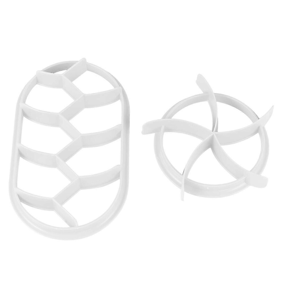 Pcs DIY Plastic Bread Molds Cookie Cutters Baking Supplies for Home Shop Bakery (White, Round and Oval Styles)