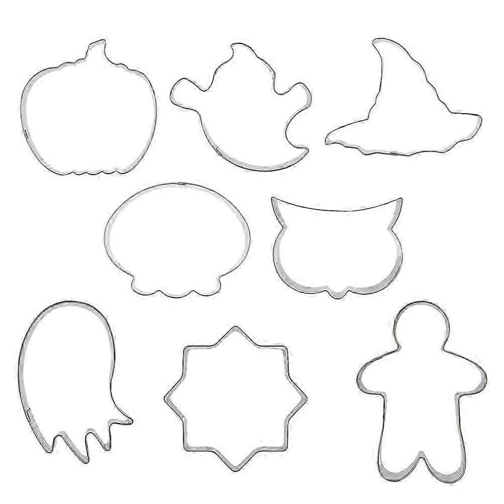 Pcs Halloween Baking Molds Stainless Steel Candy Chocolate Molds Flexible Baking Molds For Party Halloween Kitchen Size M Random Pattern Silver