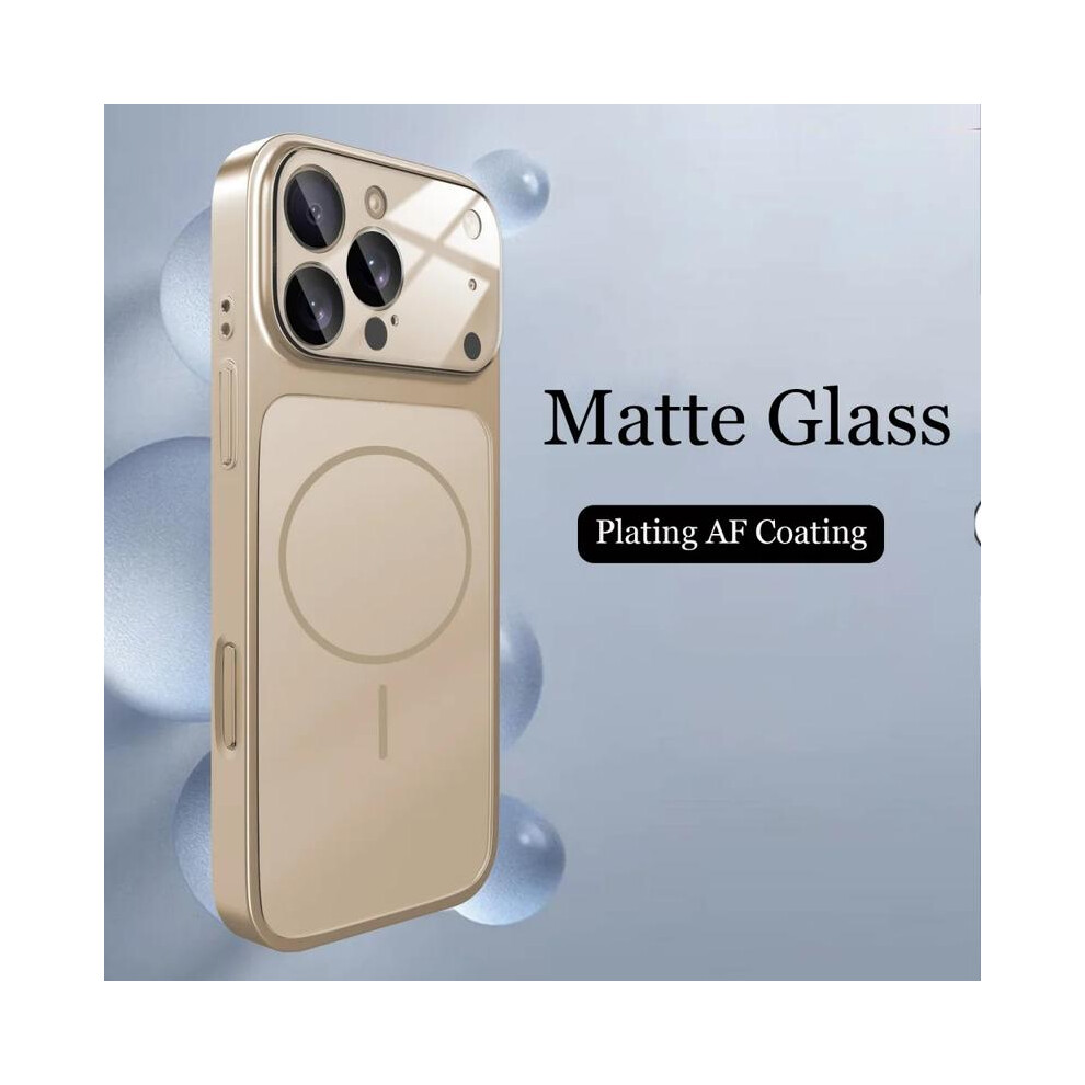 (Desert Gold, Iphone17) Original Glass Nano Matte Magnetic Case For 17 16 15 14 13 Pro Max, Shockproof Slim Armor Funda With Anti-Fingerprint Finish, Multicoloured 5031332448050