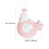 1Pc Pink Ceramic Bread Holder Cartoon Hen Shape Dessert Tray 2