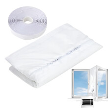 AC Window SealKit Portable Vent Kit With Zip And Adhesive Fastener Waterproof For Mobile AC Unit And Tumble Dryer