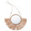 Handmade Raffia Wall Mirror Pendant Rustic Style Home Decoration 4