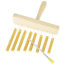 1Set Kinderpakket 8-Toons Slagwindgong Solide Aluminiumbuis Goud