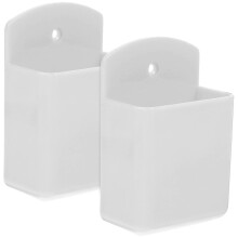 （10.00X6.40X3.10CM-White）Set of 2 wall mounts for remote control