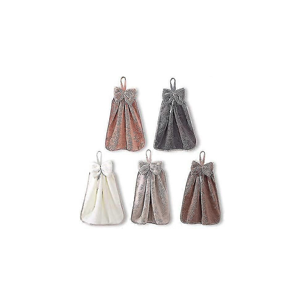 Pack Hand Towels with Hanging Loop for Bathroom and Kitchen, Hanging