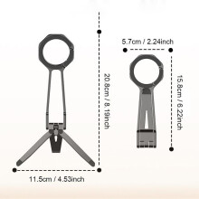 (Silver, 1pc) Carabiner Shaped Design Phone Holder, Flexible Angles Adjustment Phone Selfie Stick Tripod, Phone Accessories for Outdoor Camping Hiking