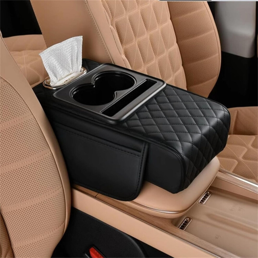 Integrated Pressurized Multifunctional Car Armrest Heightening Pad Universal Armrest Cushion For All Car Models Black 9084446141610