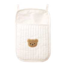 Baby Bed Storage Bag Double Pocket Crib Attachment Organizer Breathable Mesh Nappy Pocket Soft Bib Accessory For Bibs