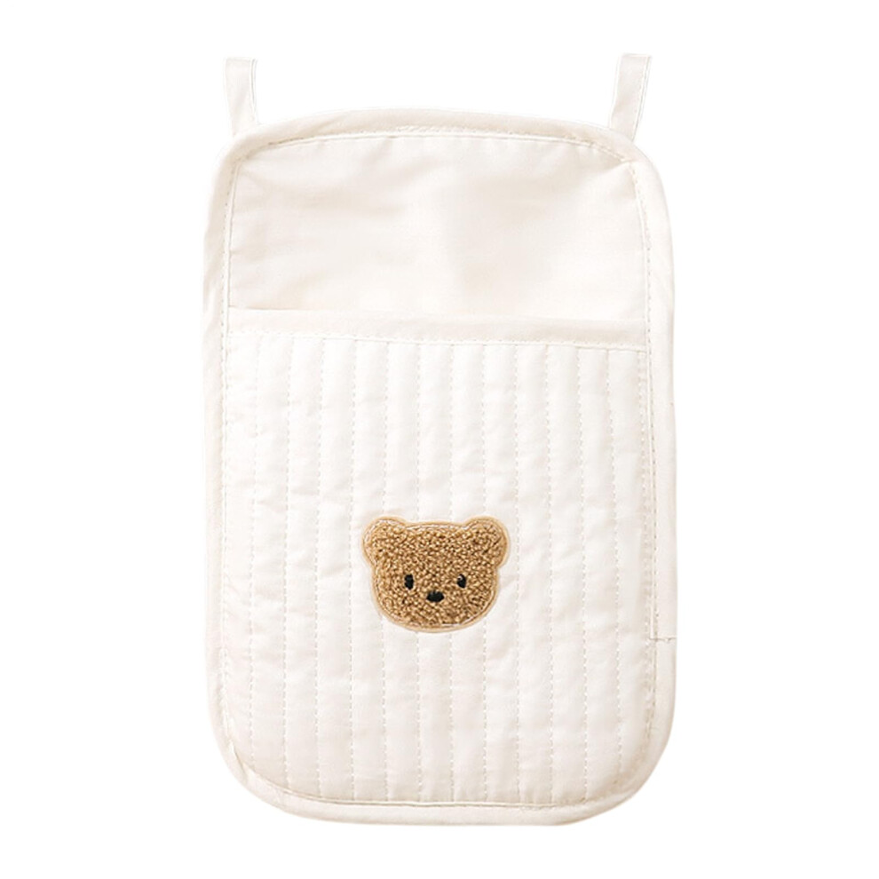Baby Bed Storage Bag Double Pocket Crib Attachment Organizer Breathable Mesh Nappy Pocket Soft Bib Accessory For Bibs