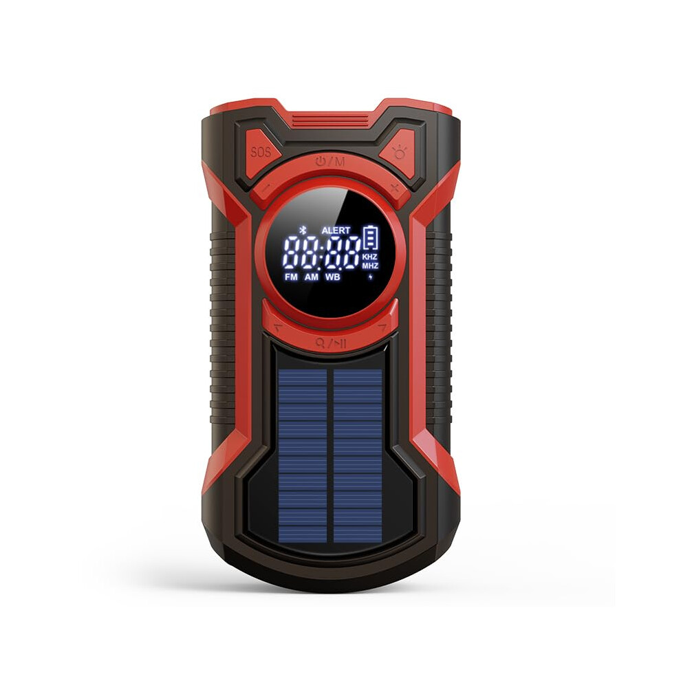 Wind Up Radio 5000Mah Hand Crank Emergency Radio Solar Powe Bluetooth Speaker Am/Fm Sos Alarm Torch Red 9354506991074