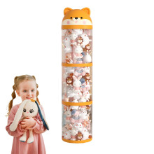 Plush Organizer Tower Clear With Wheels Plush Toy Storage For Stuffed Animals Three-Layer Model Stuffy Holder Nursery
