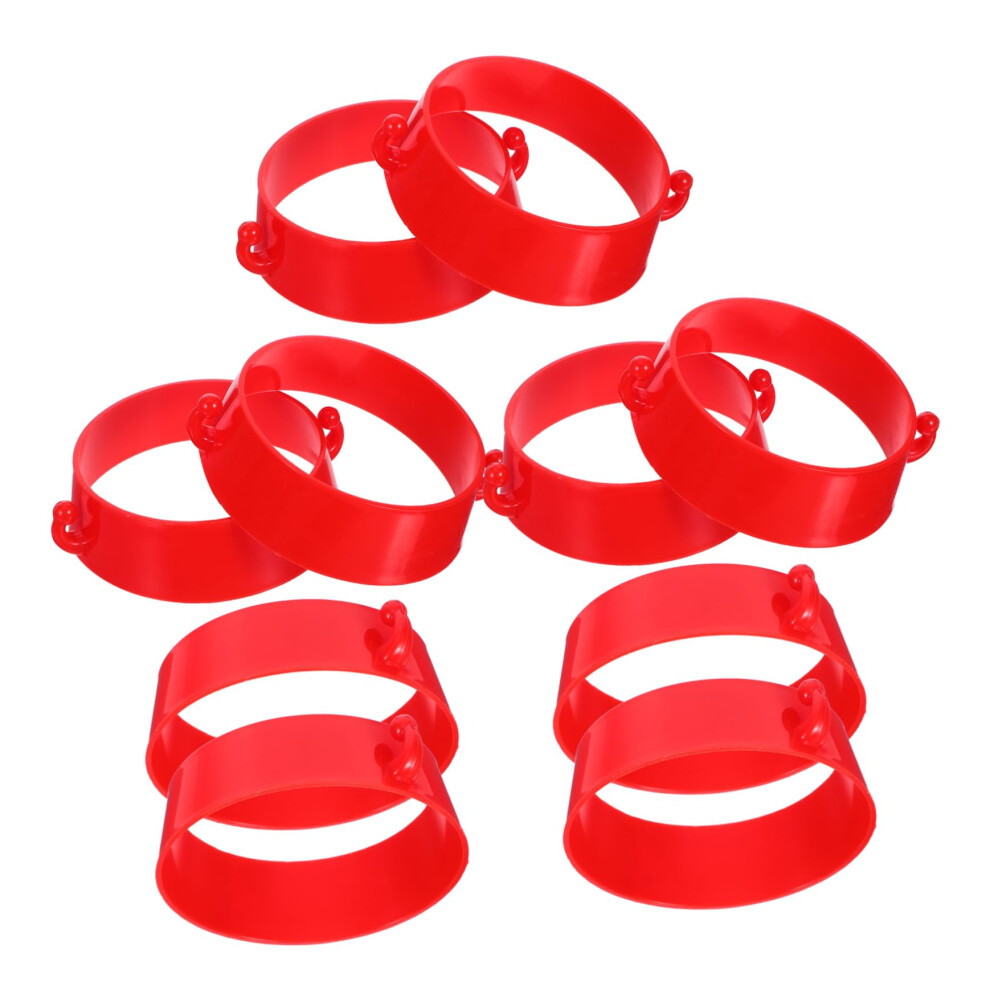 Safety Chain Link Ring For Traffic Cones, Plastic Barrier Chain Connector, 10 Pack, Red 9016109140180