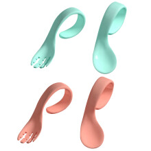 4 veilige babylepels en - met anti-slip handvat, leerbestek