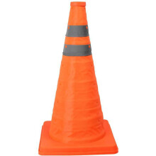 Retractable Cone Bar Durable Pop-Up Road Safety Cone With Reflective Film Foldable Traffic Cone 24.5x24.5x45 cm 1 Piece