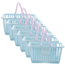 6Pcs Small Sky-Blue Plastic Shower and Desktop Storage Containers