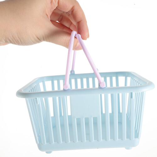 6Pcs Small Sky-Blue Plastic Shower and Desktop Storage Containers 2