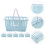 6Pcs Small Sky-Blue Plastic Shower and Desktop Storage Containers 7