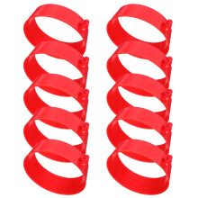 Road Cone Chain Link Connector 10-Pack Red Plastic Collar For Traffic Safety Barriers Construction Sites Parking Lots