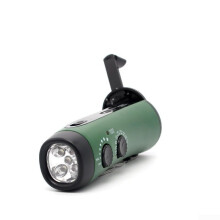 Hand Crank Radio And Charger Green Radio With LED Flashlight 16 X 5.5 X 5.5 Cm For Camping And Outdoor Adventures
