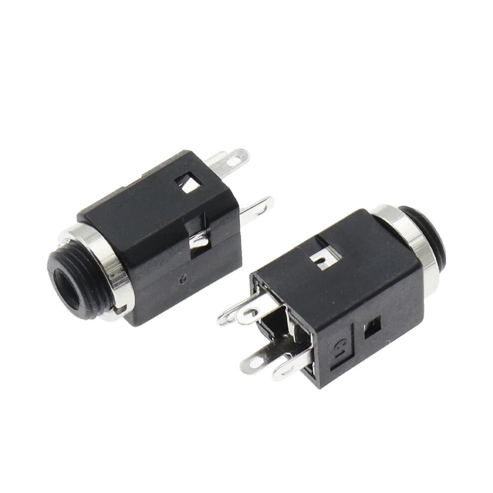 3.5Mm Vertical Socket 4Pin Stereo Female Socket Jack Pj-341 3-Pole Earphone Connector With Screw 9084446142938