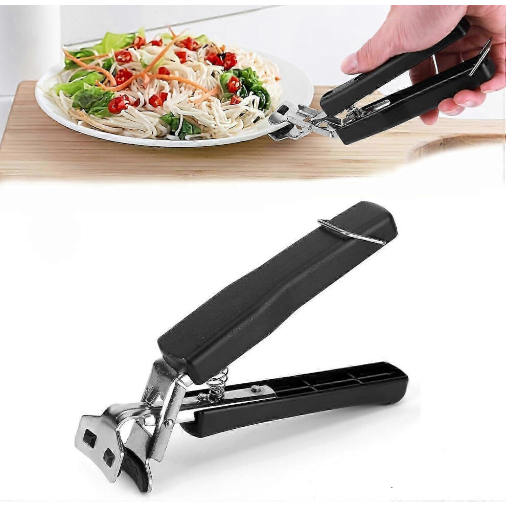 Stainless Steel Anti-Scald Tongs for Hot Bowls and Plates, Thick Tongs with Silicone Handle