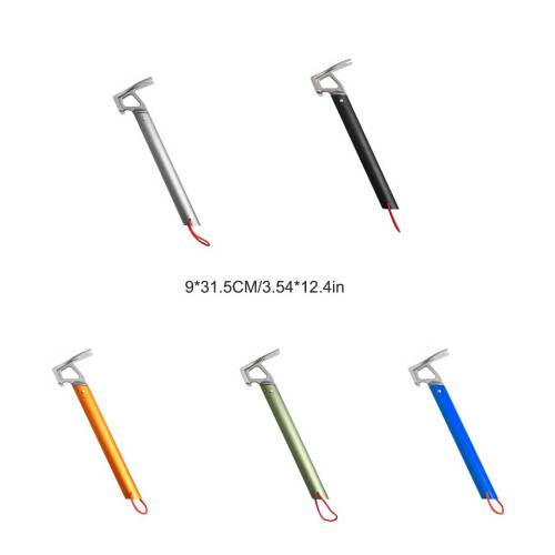 (Gold) Tent Hammer Nail Puller Camping Tools Compact Size Hiking Equipment 2