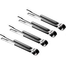 (Light Gray) Stainless Steel Kitchen Tongs, Serving Tongs for Kitchen, Metal Food Tongs with Non-Slip Comfortable Handle