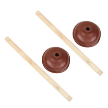 2 stuks rubberen toiletzuiger met handvat (bruin)