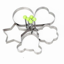 Jinyi Stainless Steel Non-Stick Fried Egg Mold Omelette Mold Egg Pancake Maker Gadt Tool (5 Pcs, Silver)