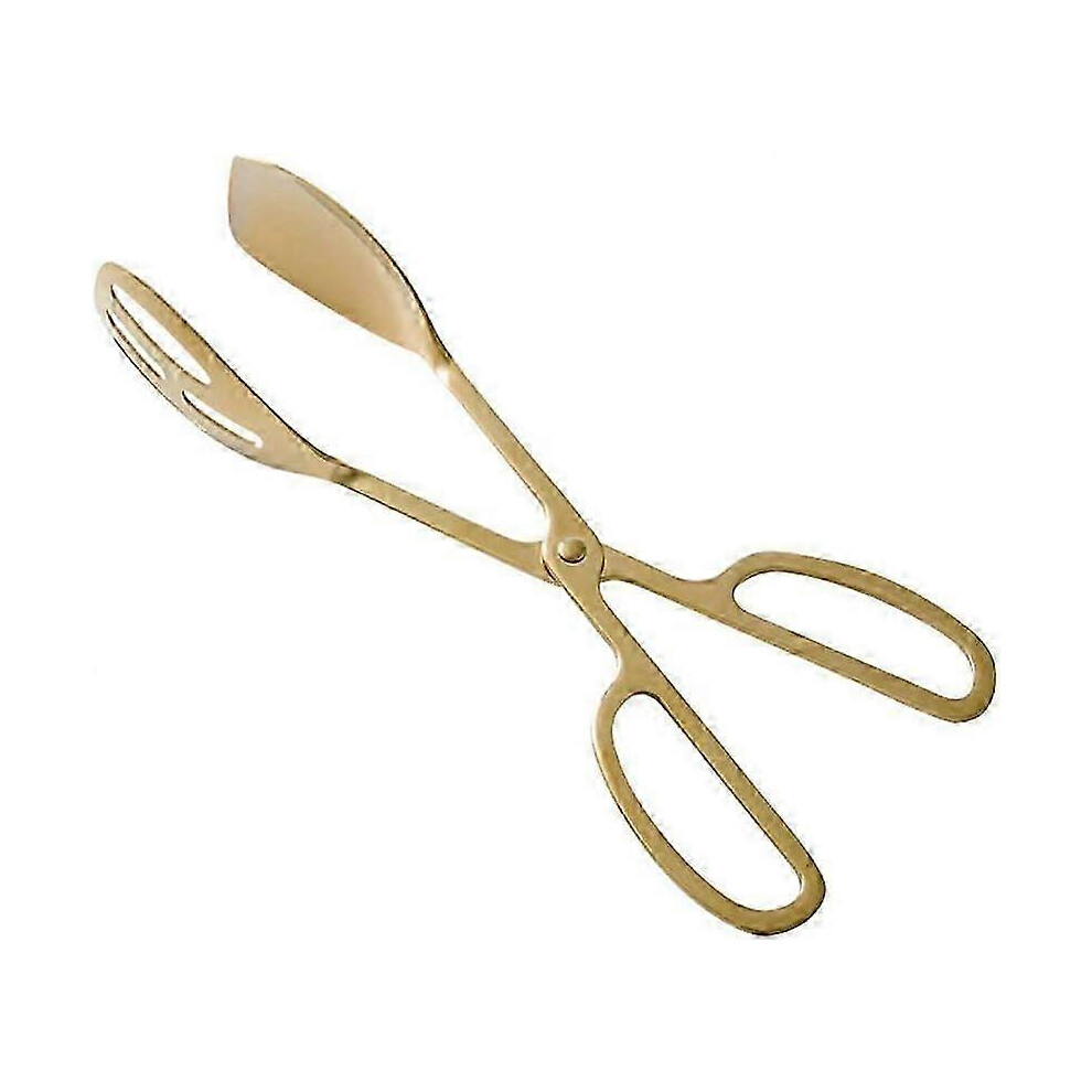Thick Stainless Steel BBQ Steak Tongs (Gold)