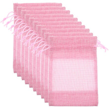 10St Roze Opbergzak Met En Mesh Voor Cadeaus En Sieraden