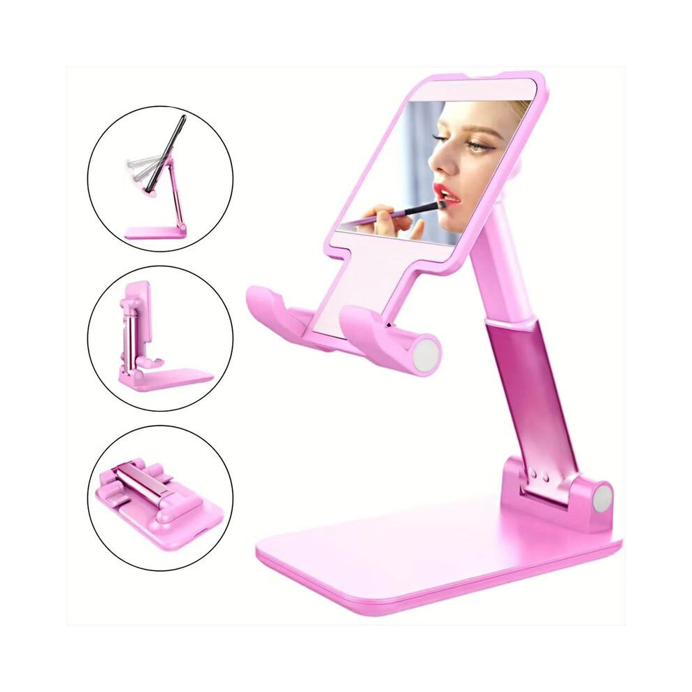 (Baby & 1 Piece) Foldable Desktop Phone Holder, Foldable Mobile Phone Tablet Stand Holder, Angle Height Adjustable Pink 5031332484720