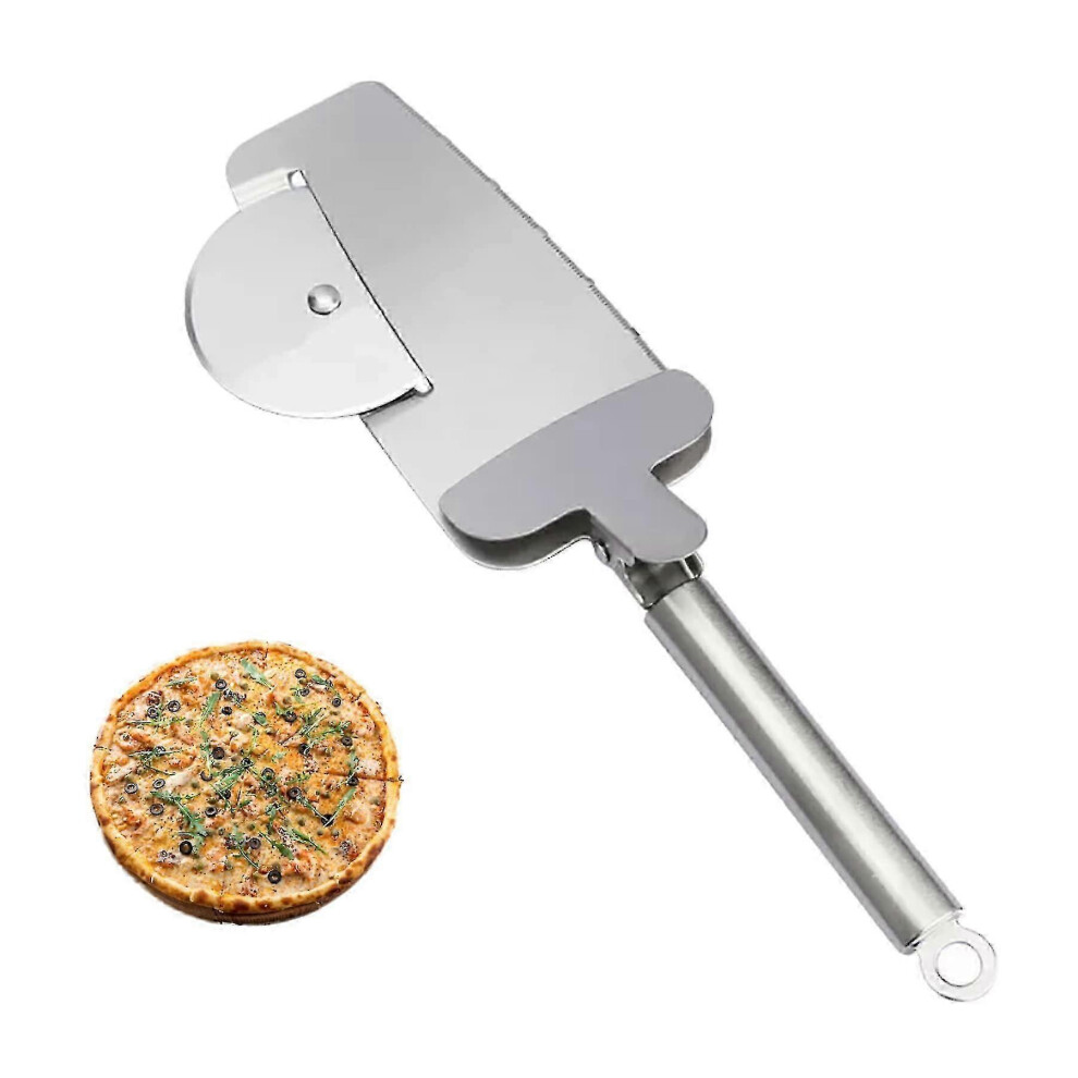 Professional 4-in-1 pizza cutter with stainless steel wheel. - DD01