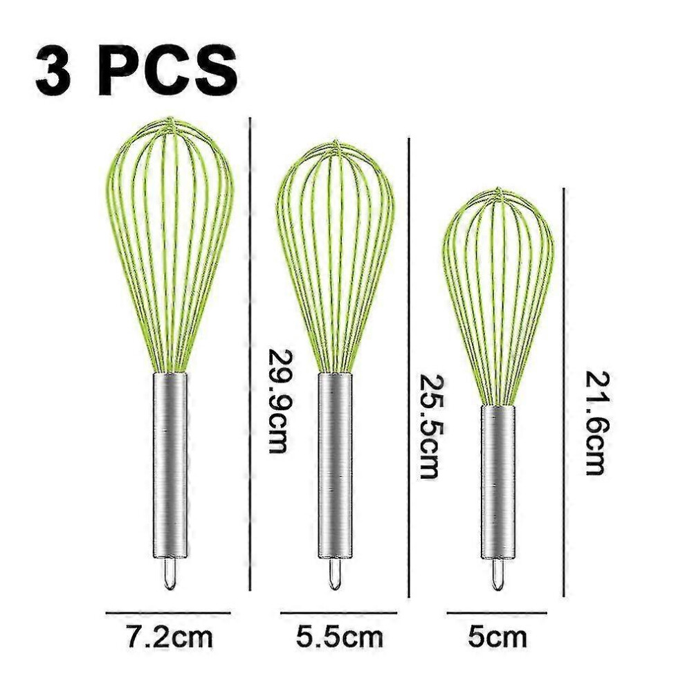Kitchen whisk set for cooking, mixing and whipping