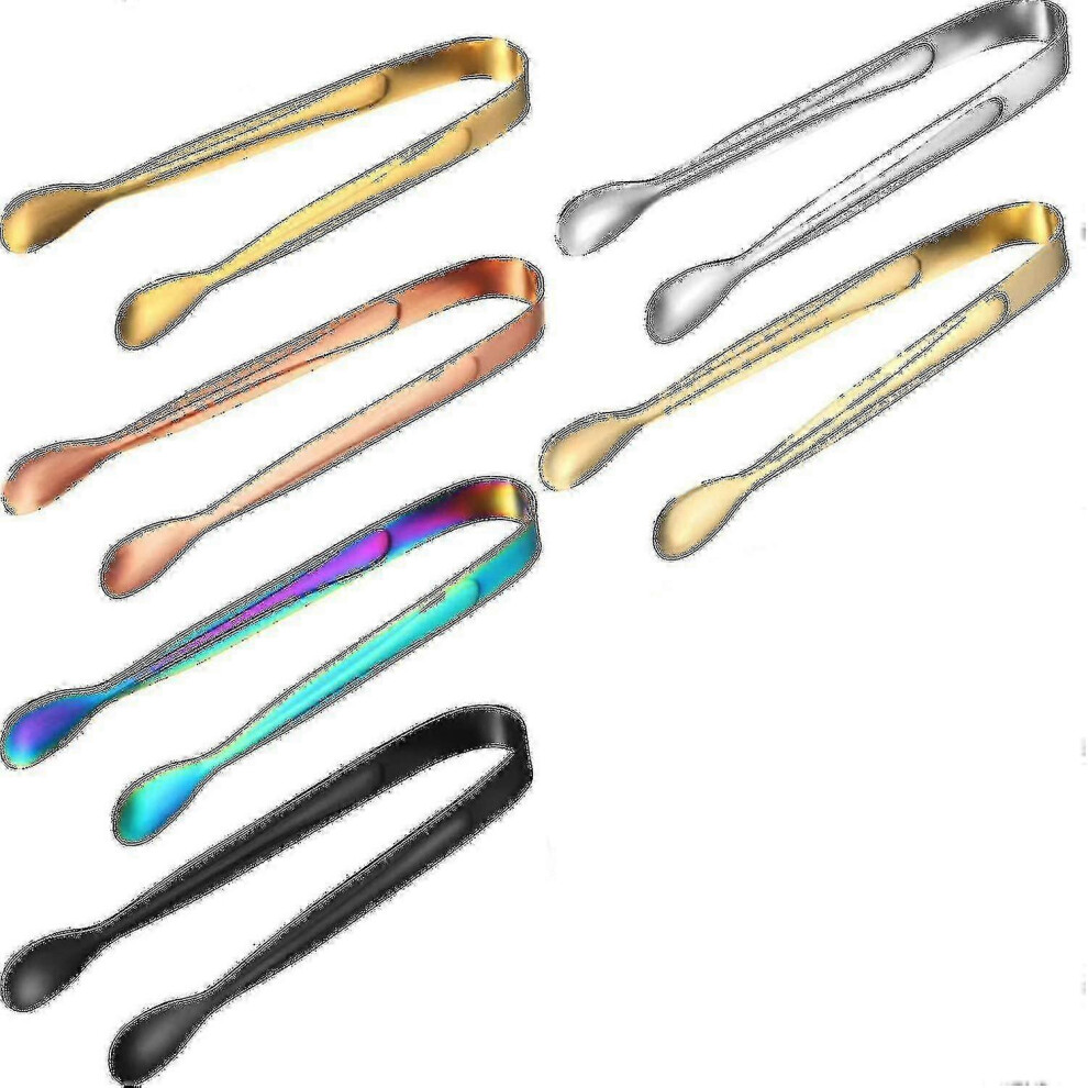Set of 6 stainless steel sugar tongs, ice cube tongs and pastry tongs