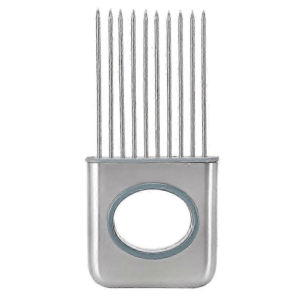 Stainless Steel Onion Holder, Vegetable Slicer, Multipurpose Kitchen Tool, Easy to Slice Onions, Convenient, Compact and Durable for Kitchen Prep