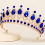 1Vintage Blauwe Waterdruppel Tiara Bruiloft Accessoire 8